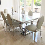 Dining Room Furniture Modern Dining Table Set with Cream Marble Top