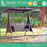 Modern 2-Seater Swing with Synthetic Wicker Garden Rattan Double Hammock (Magic Style)