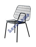 Modern Metal Wire Dining Stackable Steel Side Chair