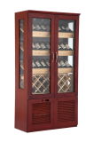Double Door Vertical Wooden Red Wine Freezer Cabinet