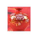 Chinese Porcelain Chinese Red Vase Lw609
