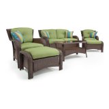 6-Piece Outdoor Deep-Seating Lounge Set PE Ratter Furniture with Cushion