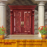 Luxury Double Leaf Villa Solid Wooden Main Entry Door (XS1-007)