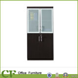 Lockable Office Wooden Filing Cabinet with Glass Door