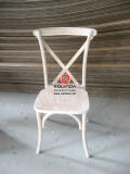 New French Provincial Industrial Wooden Cross Back Chair