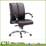 Short Back Swivel Leather Office Boss Chair with Chrome Base