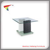 MDF Legs Coffee Table with Square Style Tempered Glass (CT117)