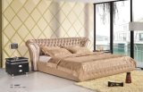Wooden Furnishings Modern Leather Queen Size Bed for Bedroom