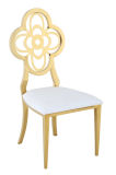 Classic Series Gorgeous Sweet Olive Shape Dual-Use Gold Stainless Steel Banquet Chair