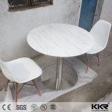 Customized Pure White Round Solid Surface Dining Table and Chairs