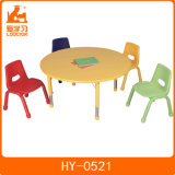 Height Adjustable Kids Round Table with 4 Chairs