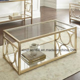 Diamond Style Fancy Metal Glass Coffee Table Xz-014