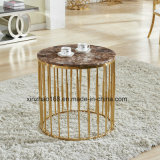 Modern Tempered Glass Coffee Stainless Steel Round Glass Table