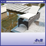 Outdoor Patio Rattan Sunbed Chaise Lounge, Garden Wicker Furniture Set (J4275)