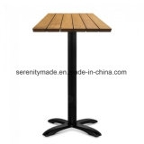 Square Slatted Wooden Outdoor Restaurant Dining Table