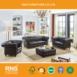 D033 Geuine Leather Chesterfield Sofa with Coffee Table