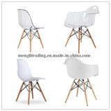 Tulip Arm Dining Chair with Chrome Plated Steel Tube Base Black Leather
