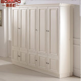 White Painting Bedroom Closet Wood Wardrobe Cabinets (GSP17-001)