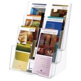 4 Tier 8 Pockets Clear Plastic Brochure Holder for A6 Size