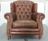 Office Full Vintage Leather Chair with Wheels