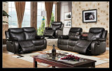Living Room Furniture Casual Motion Recliner Promotional Sofa with Tray Table, Brown