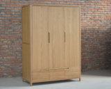 Ikea Style Oak Wood Wardrobe Solid Wood Wardrobe (M-X1091)