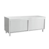 Stainless Steel Storage Cabinet with Sliding Door Without Splashback