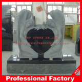 Natural Stone Angel Headstone Monument Tombstone with Heart