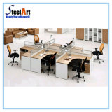 Wooden Furniture 4 Person Office Workstation Staff Table