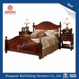 Rui Fu Xiang King Size Brown Country Style Eco-Friendly Solid Wood Bed with SGS Certificate (B230)