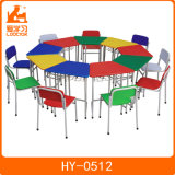 Multi Color Wood Top Kindergarten Kids Tables with Chairs