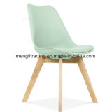 Plastic Dining Chair with Wooden Legs