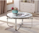 Round Glass Table Coffee Table with Glass Table