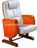 Hongji Moveable Steel Leg with PU Leather and Solid Wooden Bank Chair