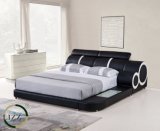 Europe Style Bedroom Furniture Wooden Leather Bed