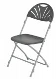 Grey Folding Chairs Wholesale/Plastic Fan Back Folding Chair