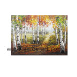 Knife Painting Birch Tree Wall Art Decor for Home