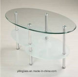 Tempered Clear Oval Glass Table
