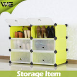 6 Cubes Shelf Plastic Shoe Storage Organizer Cabinet