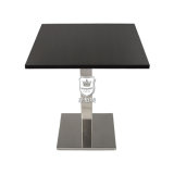 Restaurant High Press Laminated Square Table with Stainless Steel Base