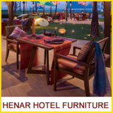 Teak Wood Outdoor Dining Table and Chairs / Restaurant Furniture for Hotel Resort