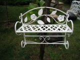 Antique White Wall Shelf with Towel Rack (PL08-5166)