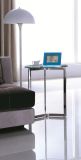 Stainless Steel Frame Round Temple Glass Top Side Coffee Table (CJ-184)