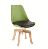 Simple Plastic Chair with Fabric Cushion