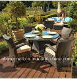 4 Seater Round Table Rattan Chair Table Dining Set Outdoor Furniture