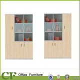 3-Doors Cabinet Wooden Furniture Filie Cabinet with Glass Door