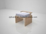 Neo-Chinese Style Furniture Living Room Wood Fabric Stool Sofa (CH-5809)