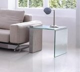 Small Glass Side Table with Chou-Heung Veneer