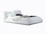 Modern Design Bedroom Furniture White PU Leather Bed
