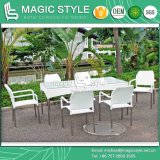 Patio Stackable Chair Garden Wicker Dining Set Outdoor Dining Set (Magic style)